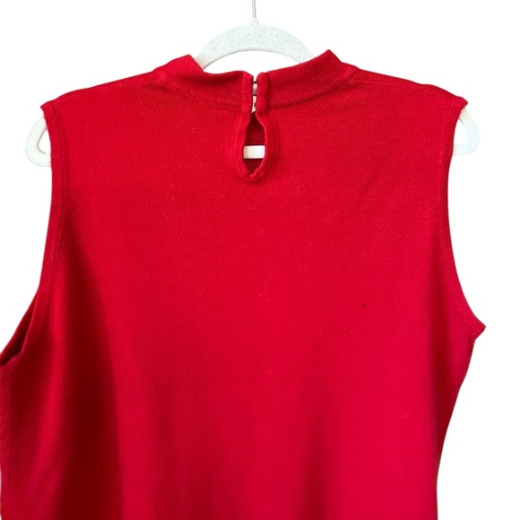 Vintage Designers Originals Red Sleeveless Mock Neck Sweater - Picture 5 of 5